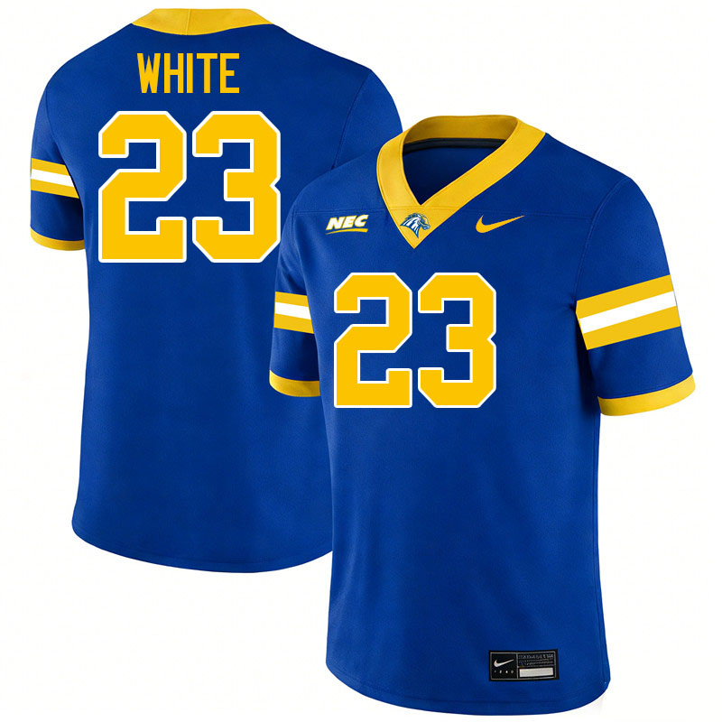 New Haven Chargers #23 Alan White College Football Jerseys,Uniforms Stitched-Blue